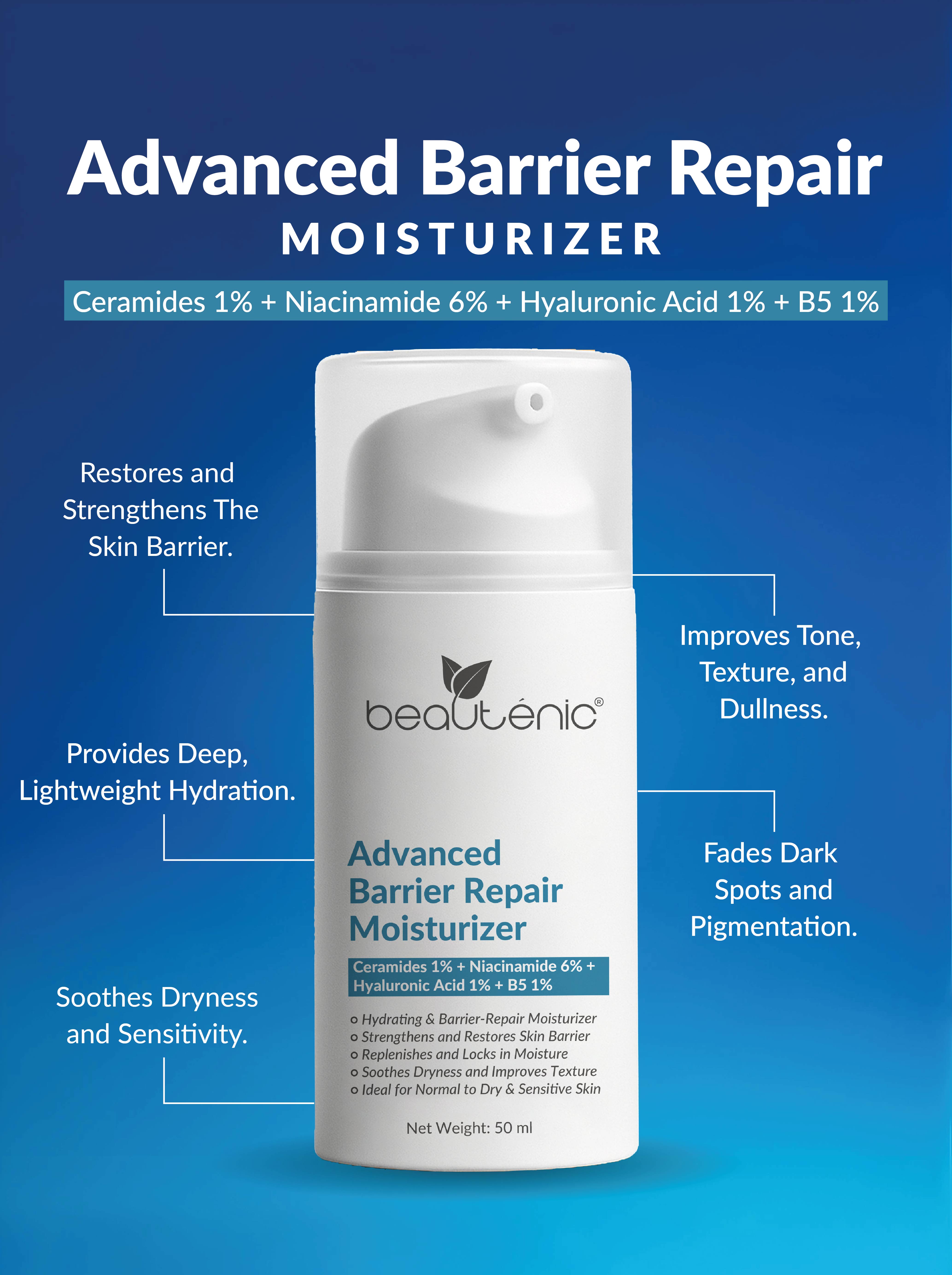 Advanced Barrier Repair Moisturizer - Ceramides 1% + Niacinamide 6% + HA 1% + B5 1%