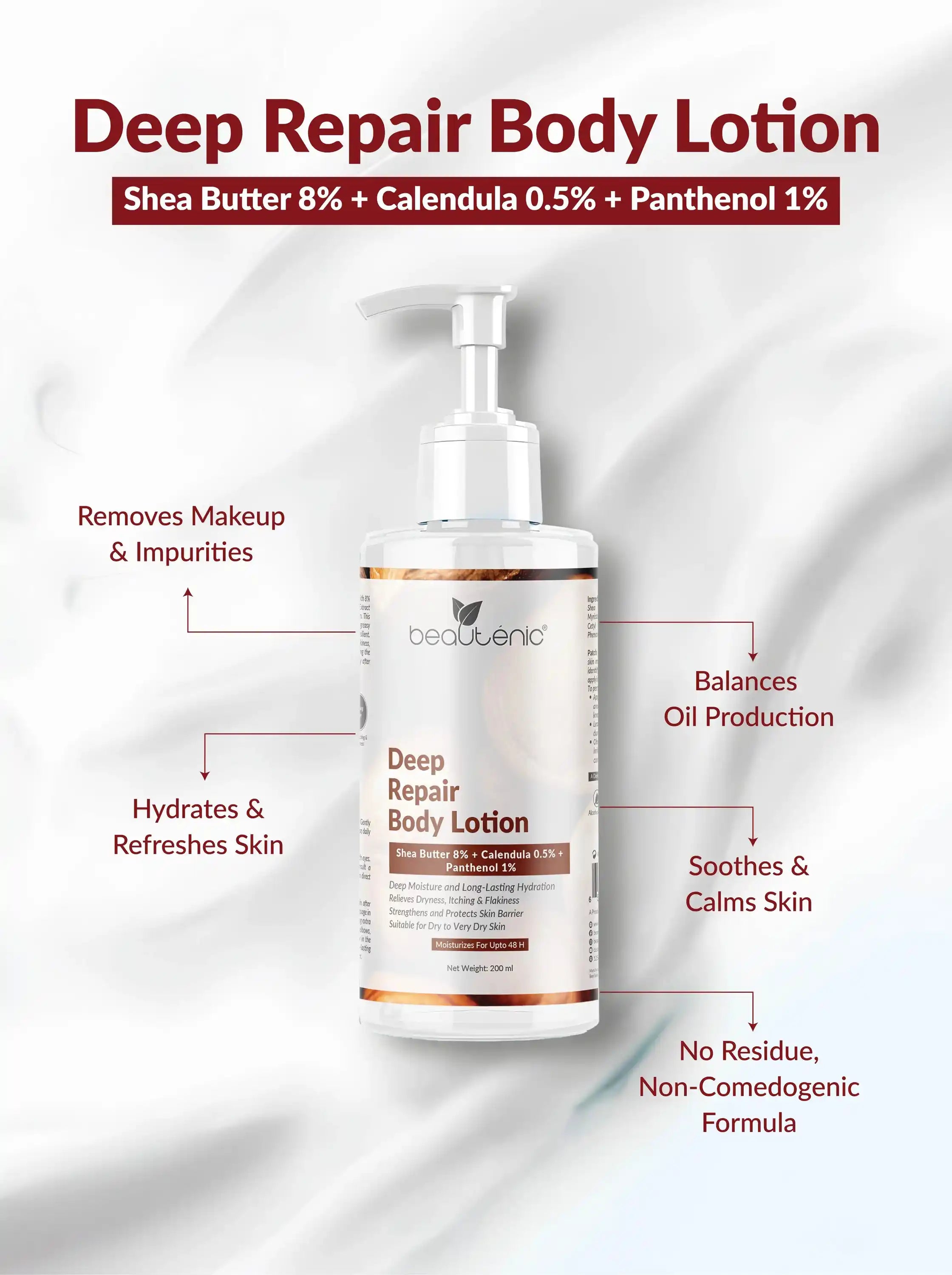 Deep Repair Body Lotion - (Shea Butter 8% + Calendula 0.5% + Panthenol 1%)