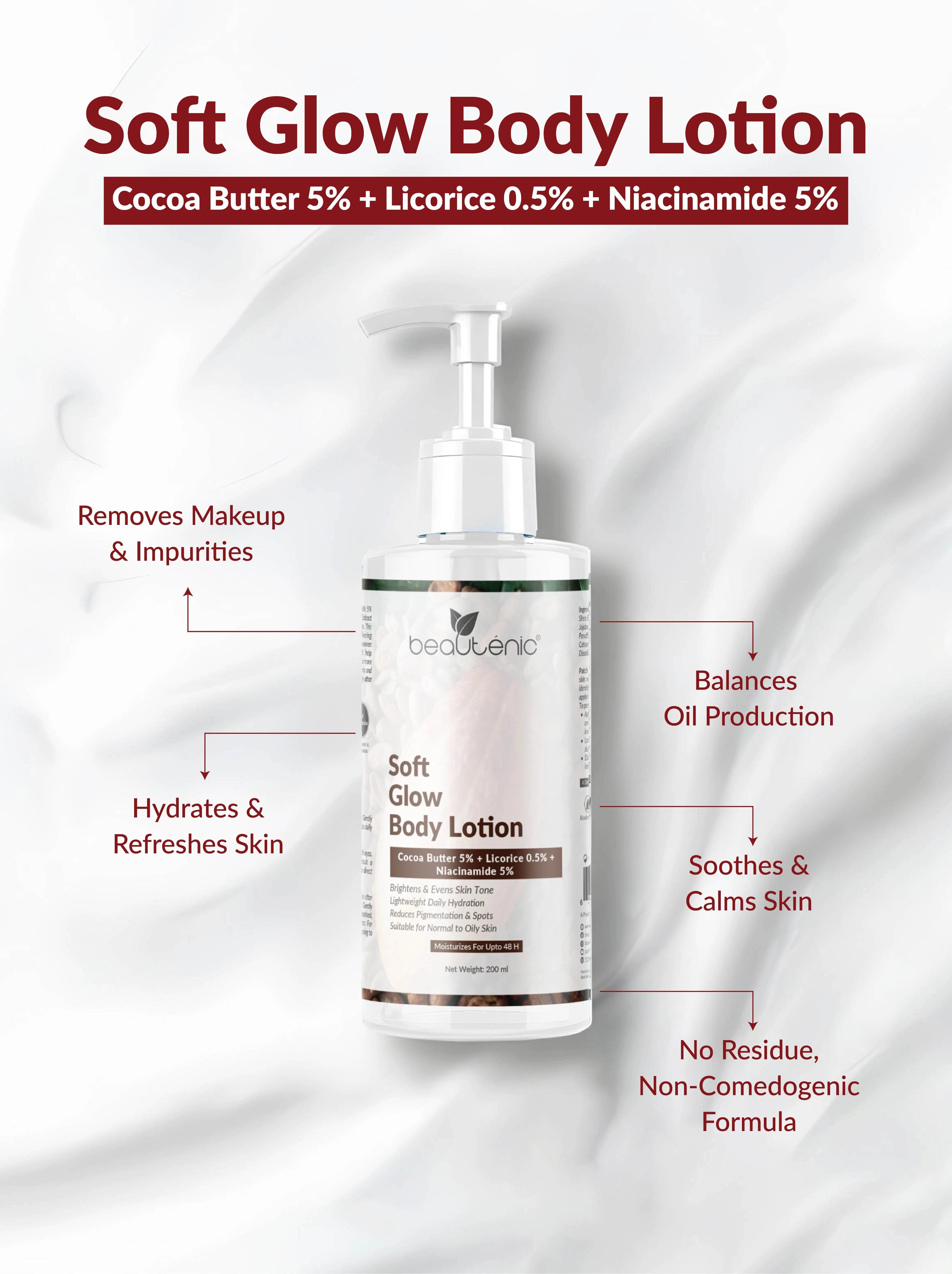 Soft Glow Body Lotion - Cocoa Butter 5% + Licorice 0.5% + Niacinamide 5%