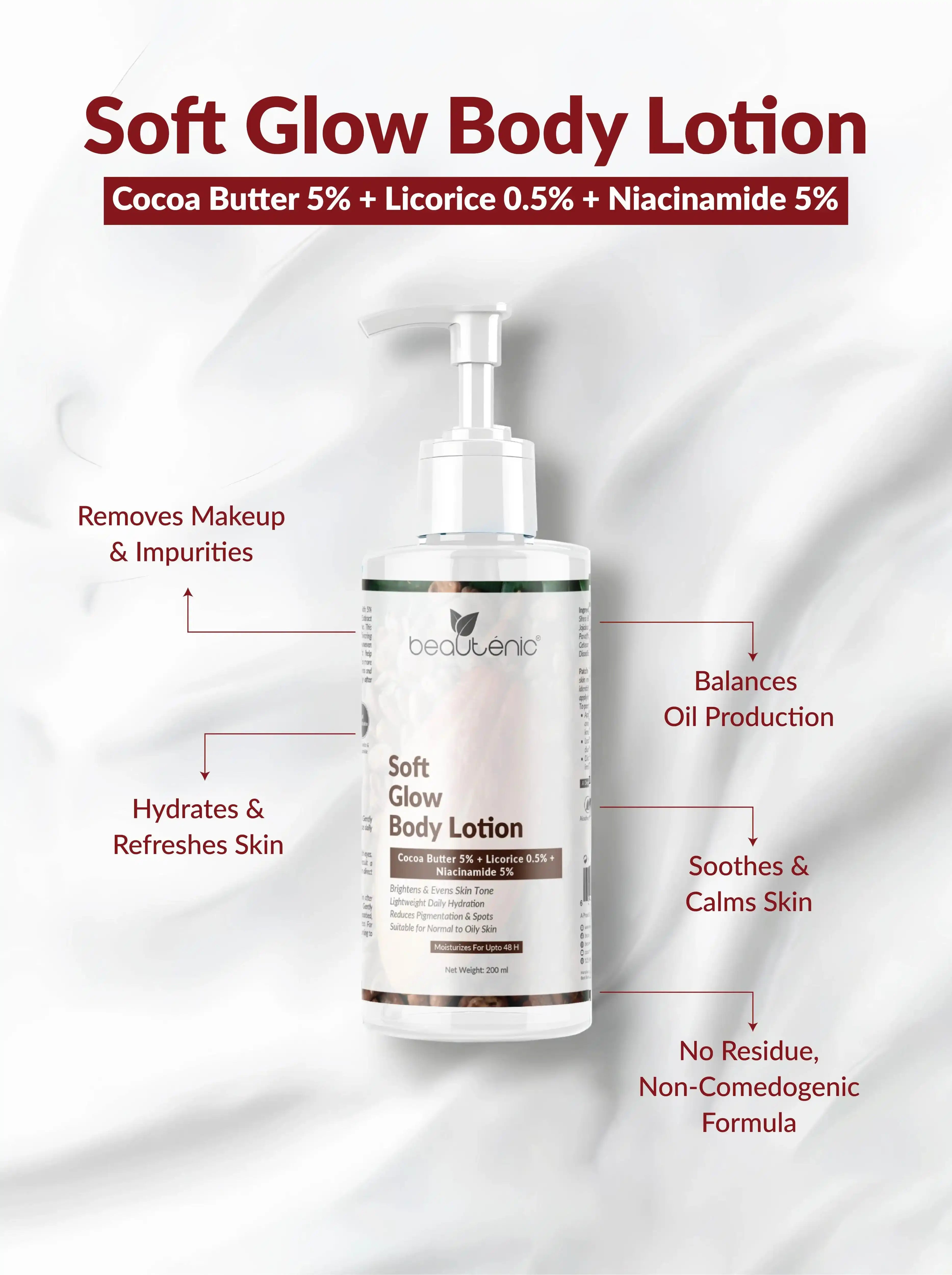 Soft Glow Body Lotion - Cocoa Butter 5% + Licorice 0.5% + Niacinamide 5%