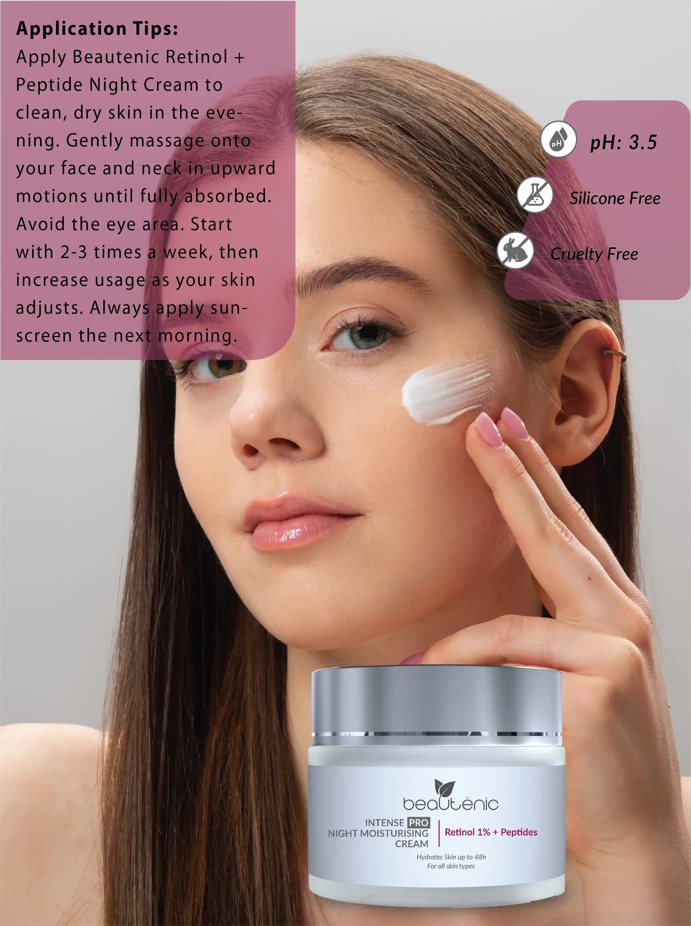 Intense Pro Night Moisturizing Cream - Retinol 1% + Peptides