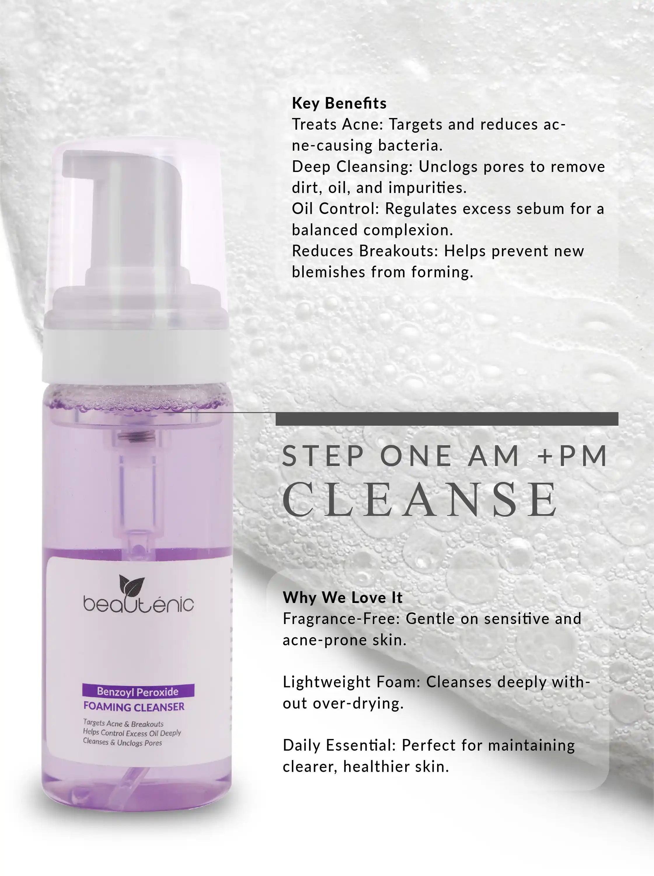 Benzoyl Peroxide Foaming Cleanser