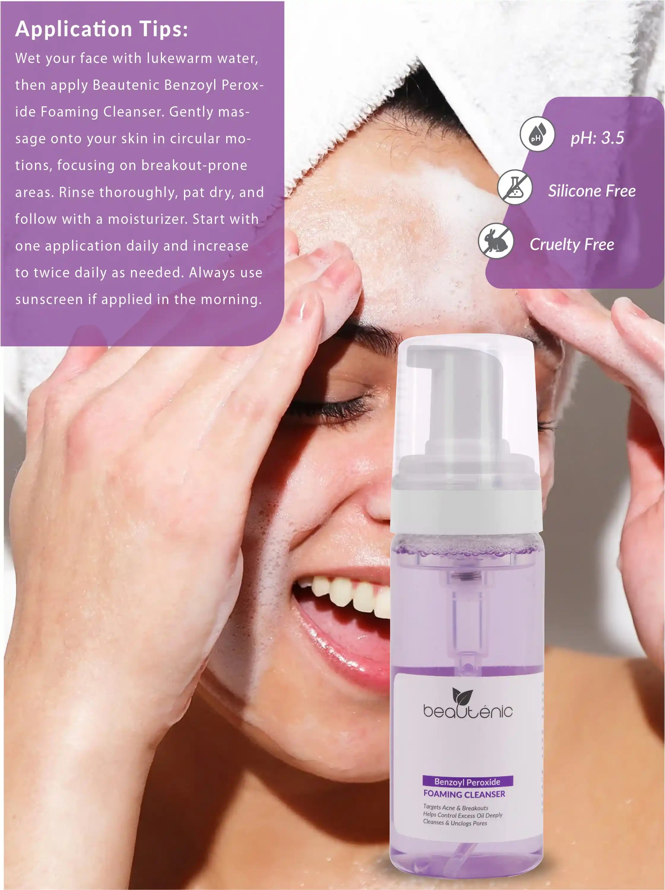 Benzoyl Peroxide Foaming Cleanser