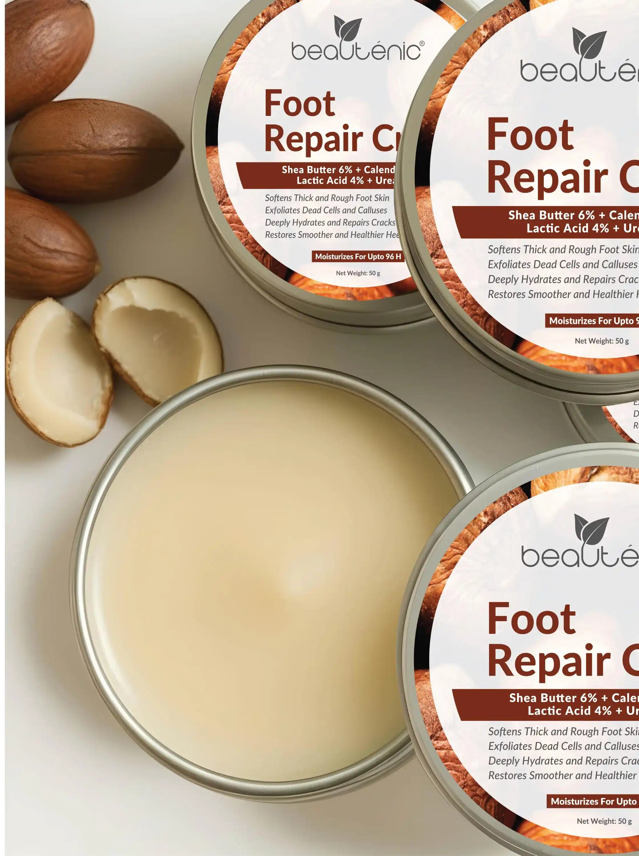 Beautenic Foot Repair Cream – Shea Butter 6% + Calendula 1% + Lactic Acid 4% + Urea 10%