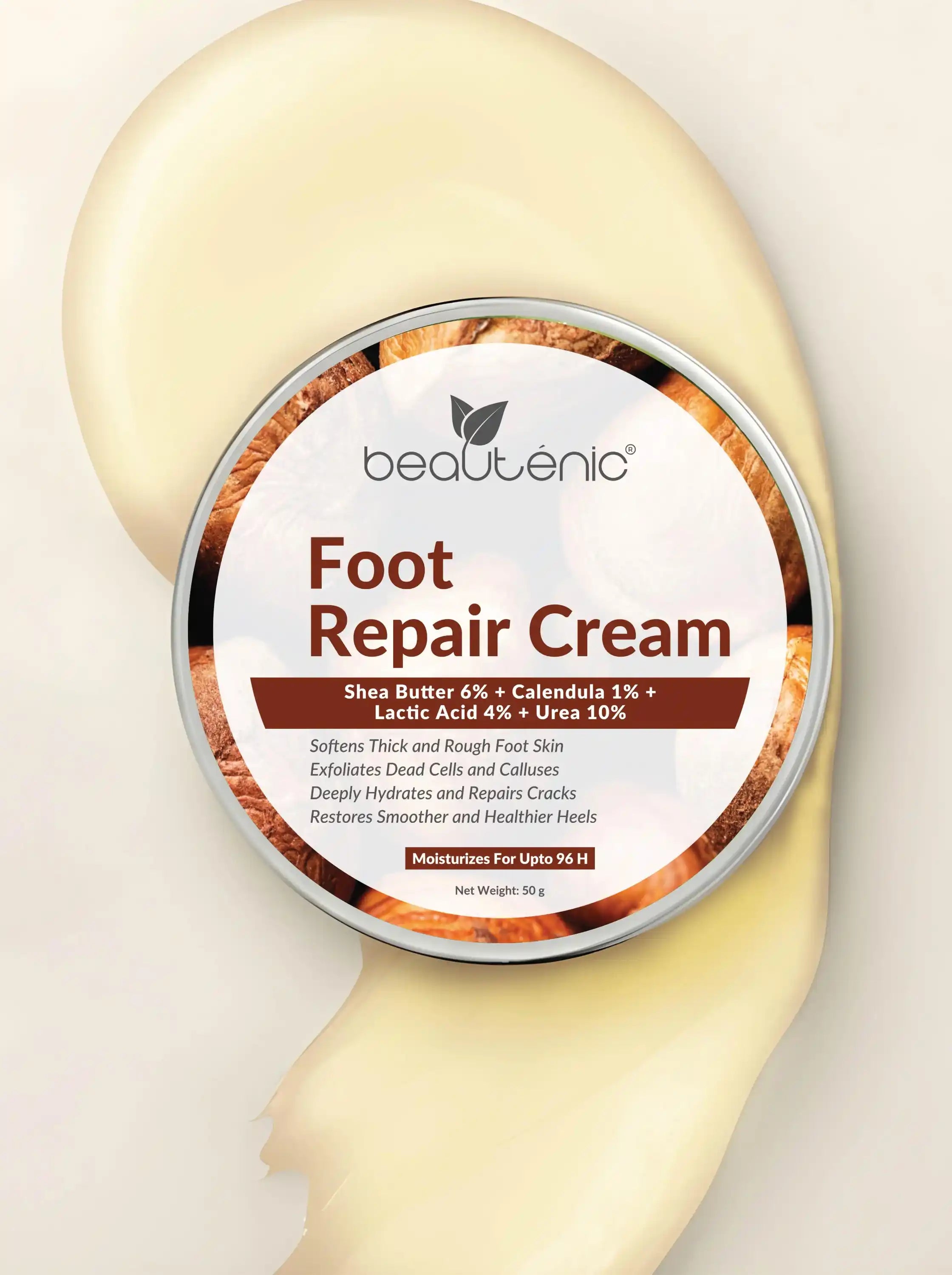 Beautenic Foot Repair Cream – Shea Butter 6% + Calendula 1% + Lactic Acid 4% + Urea 10%