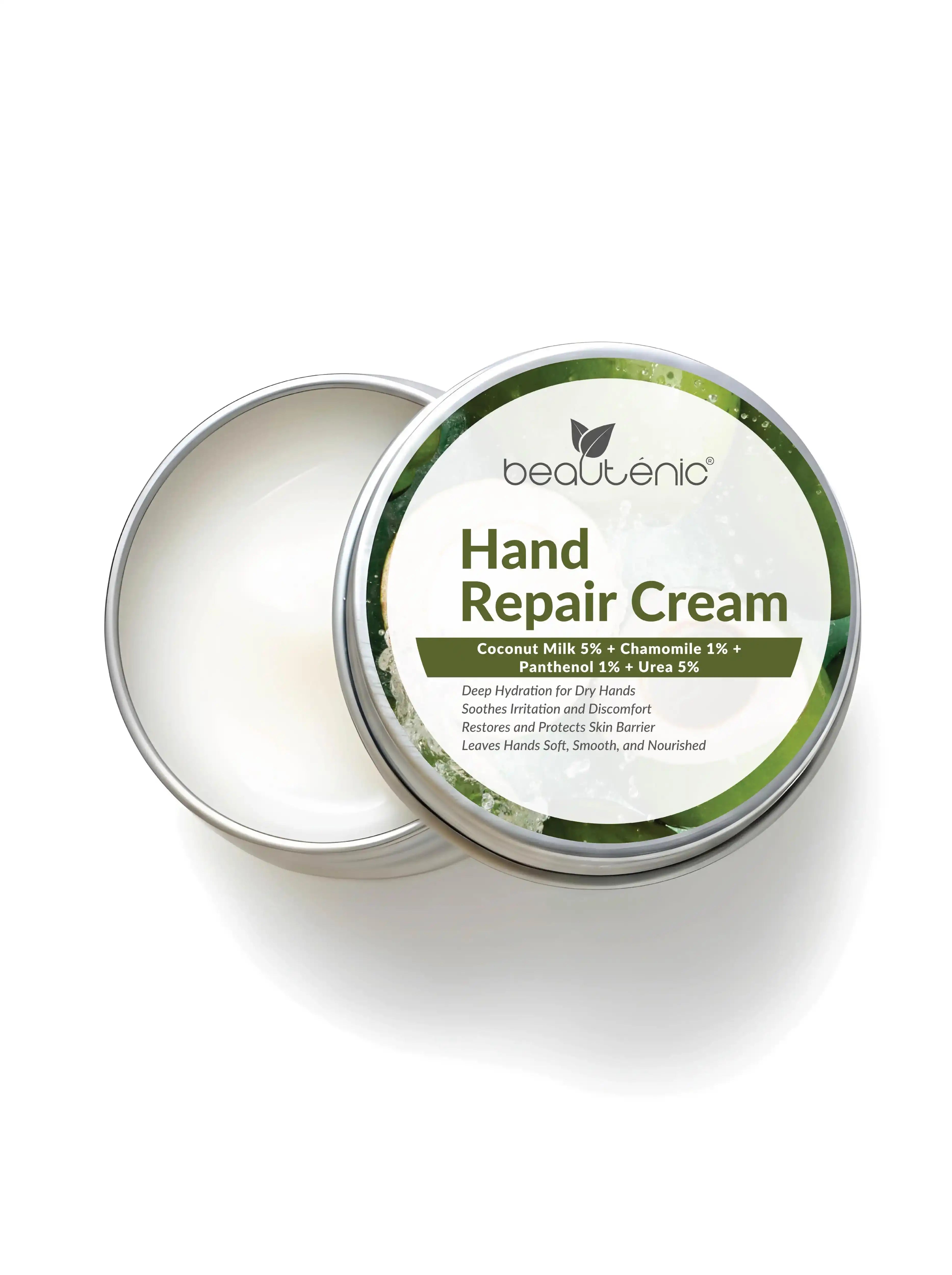Beautenic Hand Repair Cream – Coconut Milk 5% + Chamomile 1% + Panthenol 1% + Urea 5%
