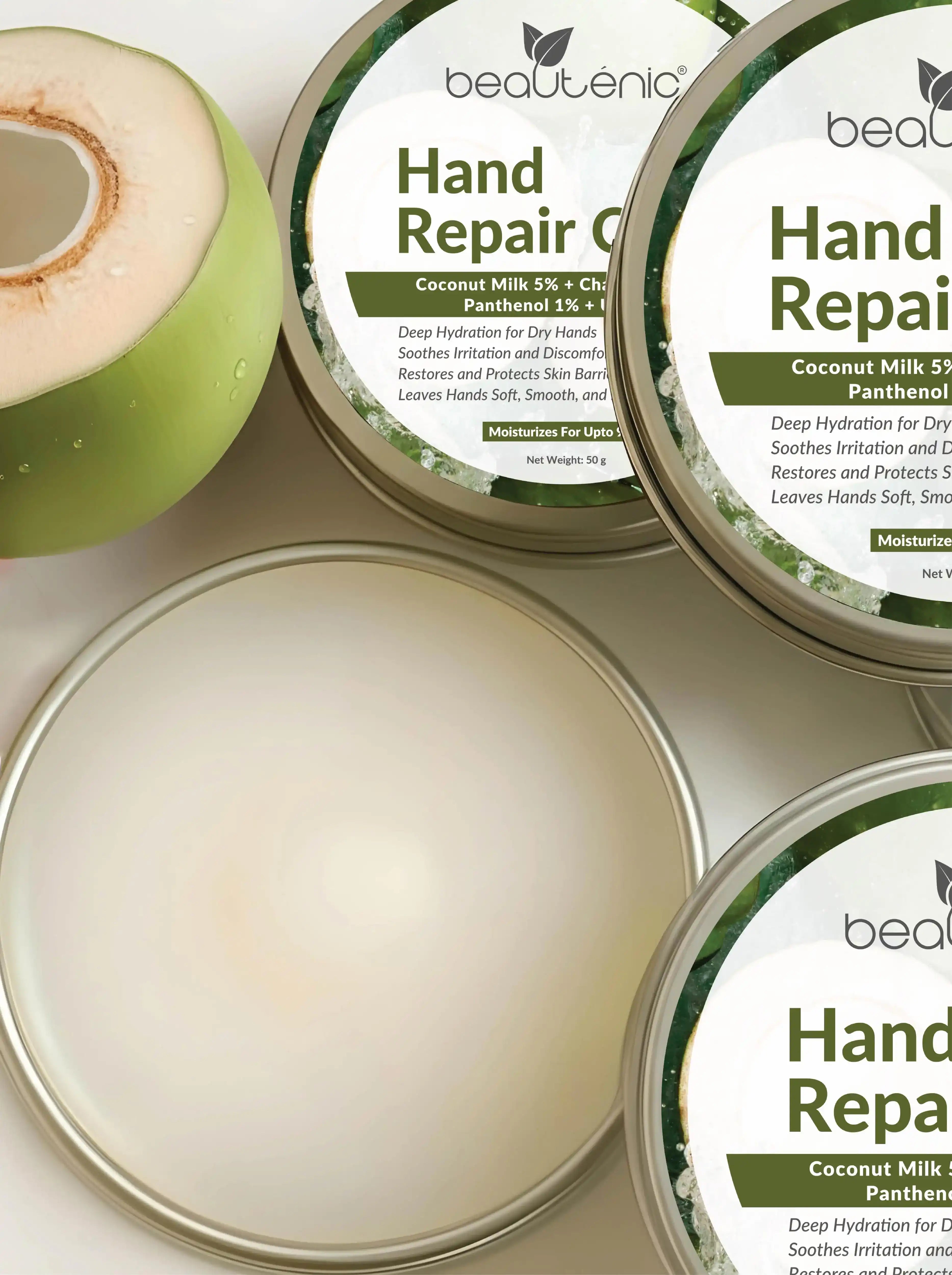 Beautenic Hand Repair Cream – Coconut Milk 5% + Chamomile 1% + Panthenol 1% + Urea 5%