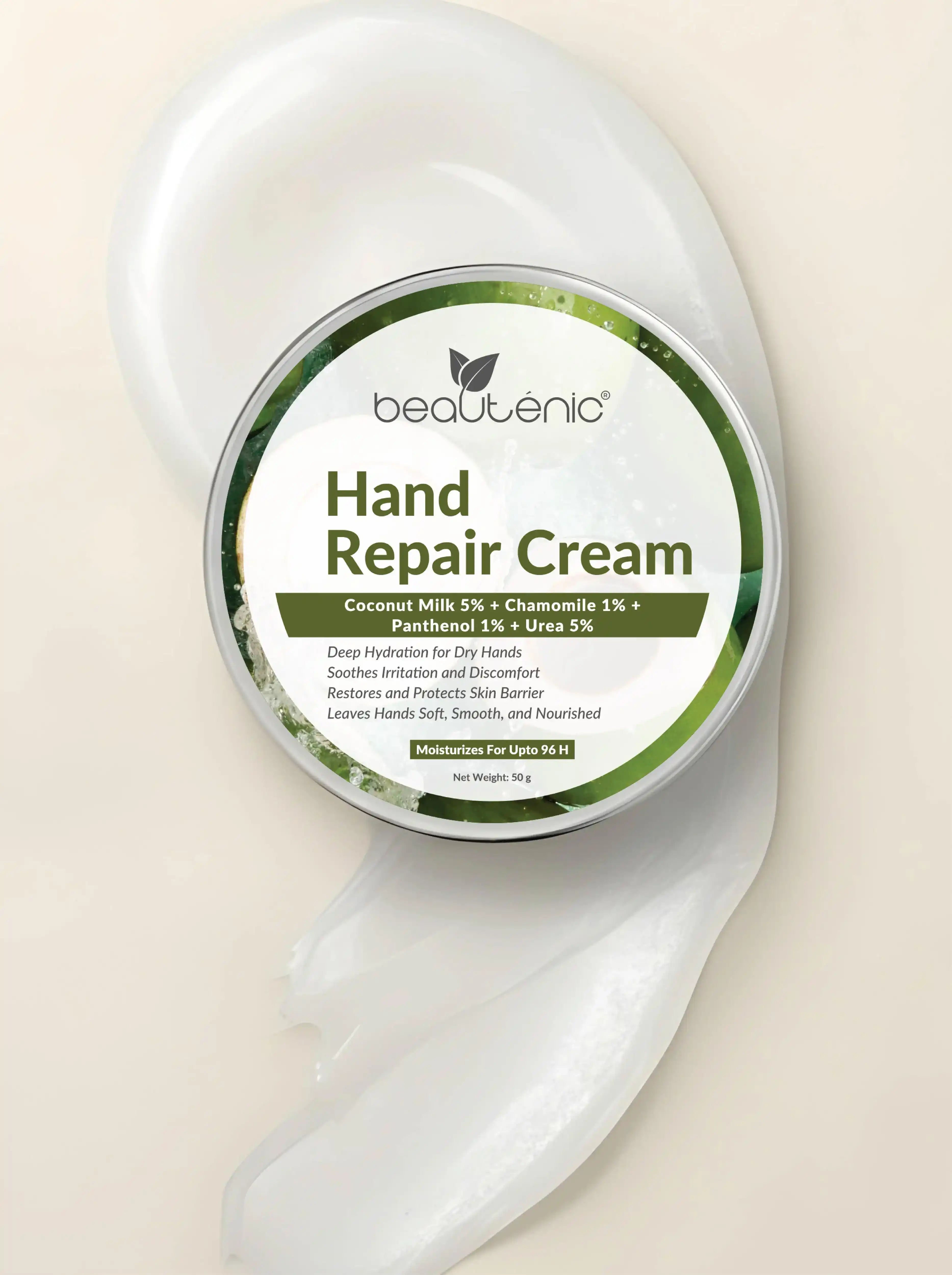 Beautenic Hand Repair Cream – Coconut Milk 5% + Chamomile 1% + Panthenol 1% + Urea 5%
