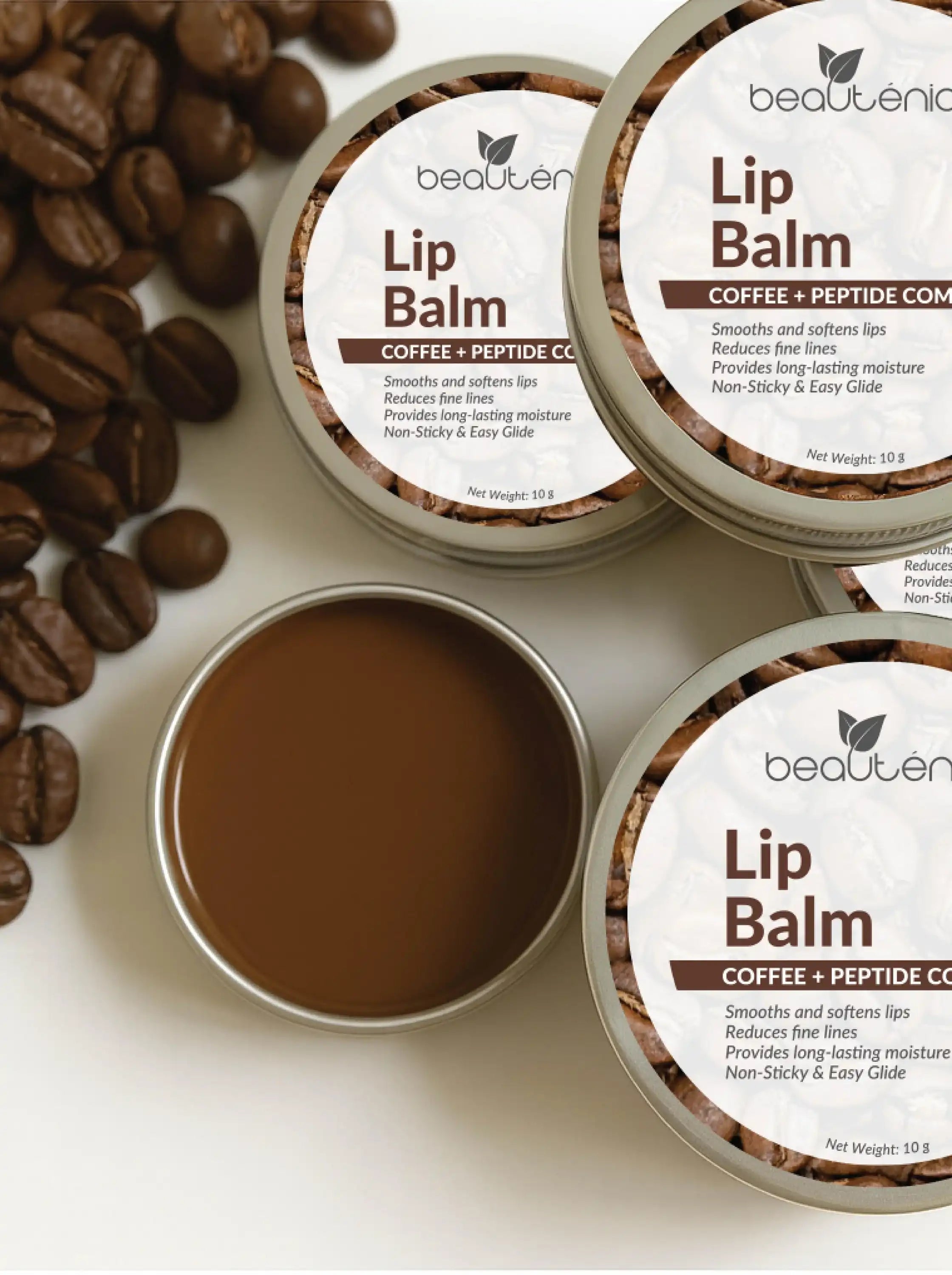 Beautenic Lip Balm with Coffee + Peptide Complex