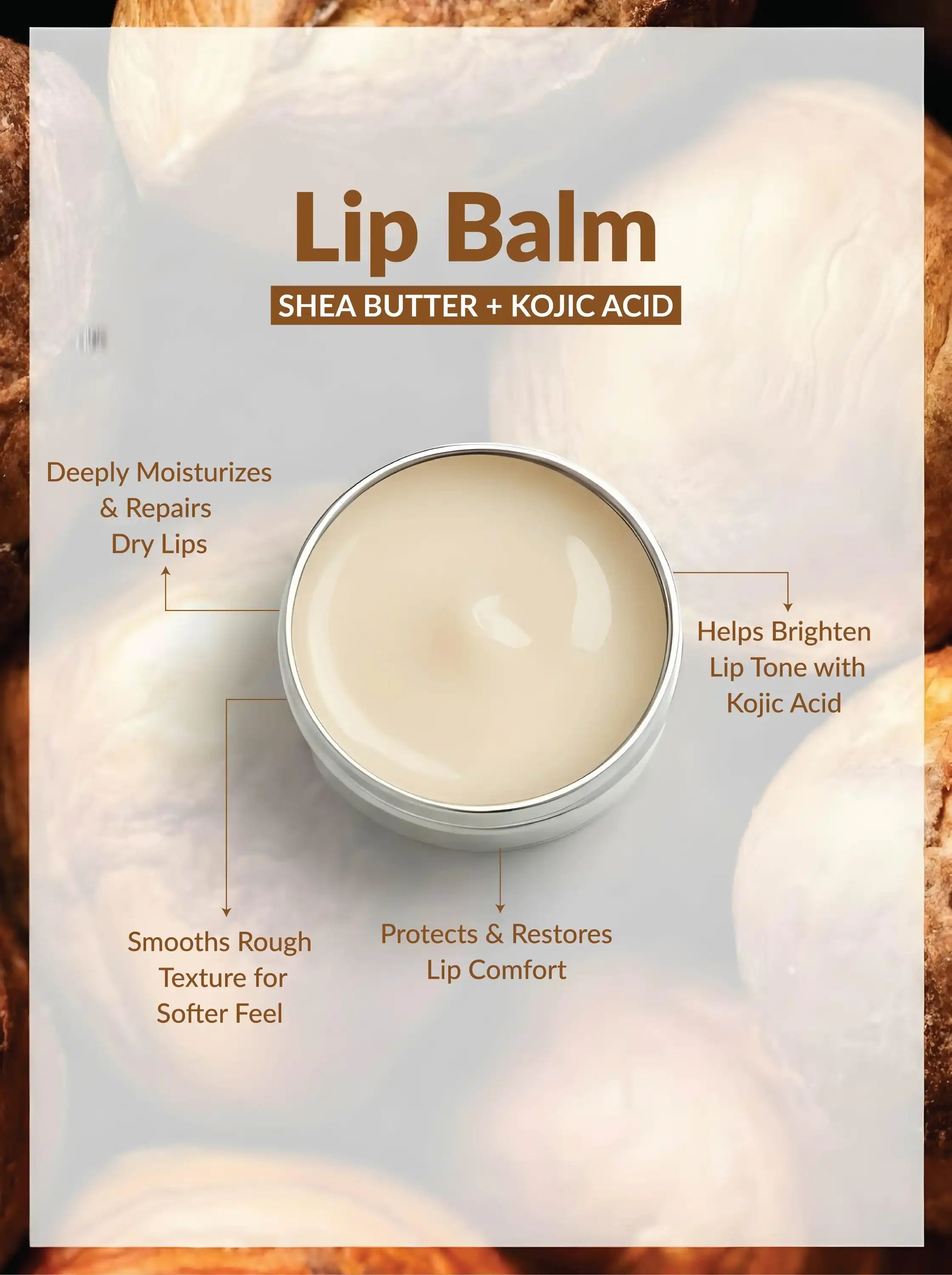Beautenic Lip Balm with Shea Butter + Kojic Acid