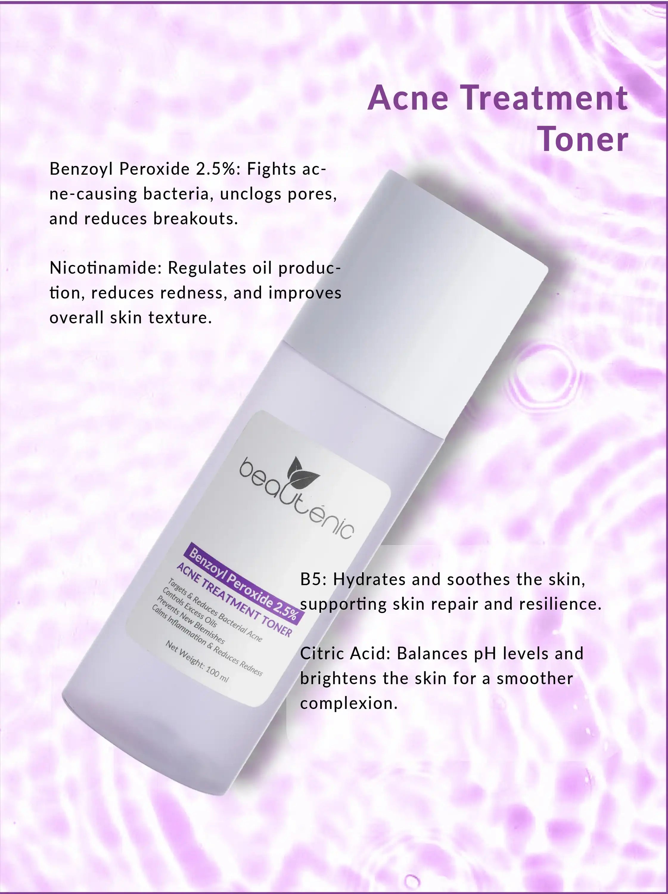 Benzoyl Peroxide 2.5% Acne Treatment Toner