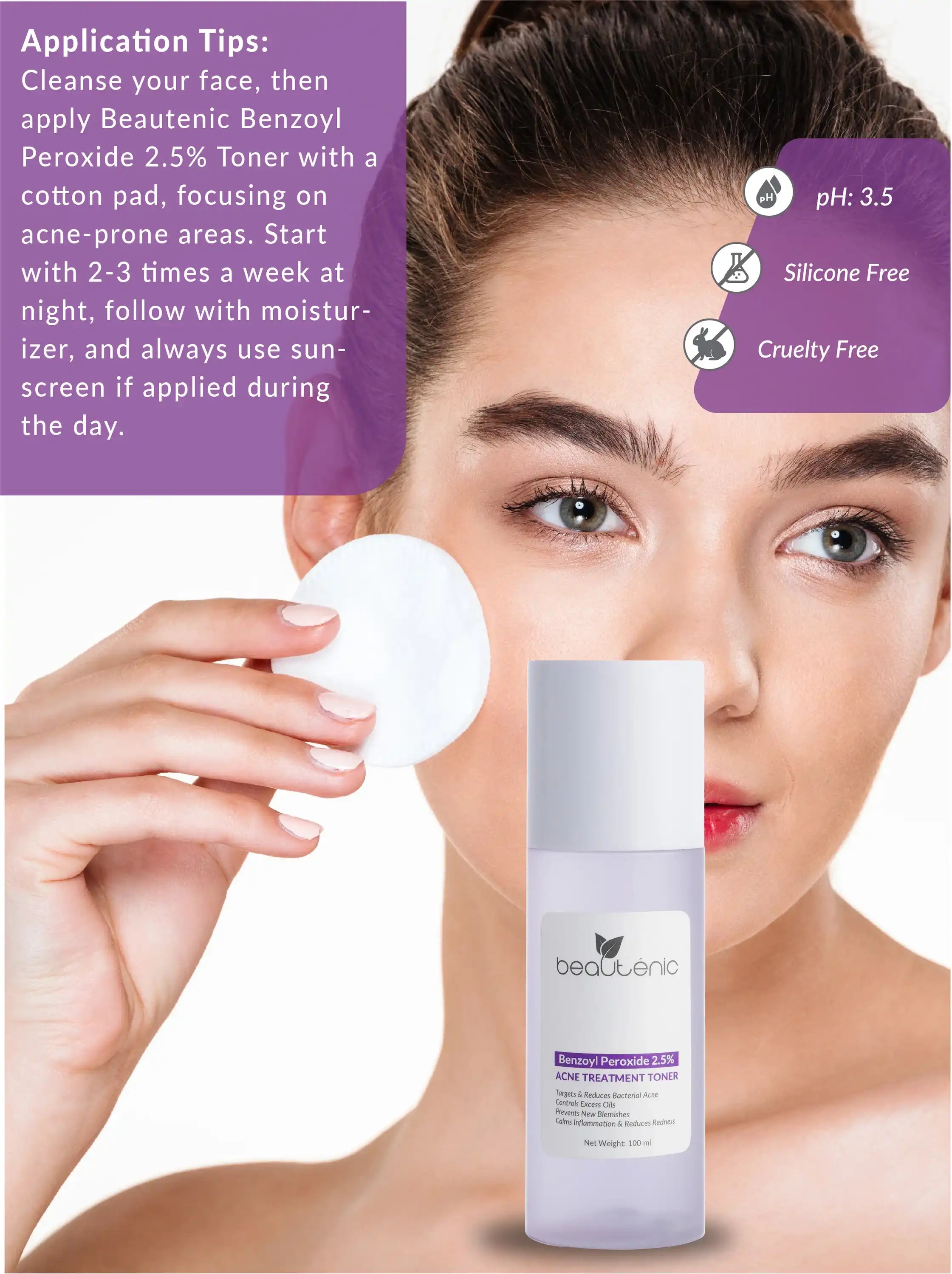 Benzoyl Peroxide 2.5% Acne Treatment Toner