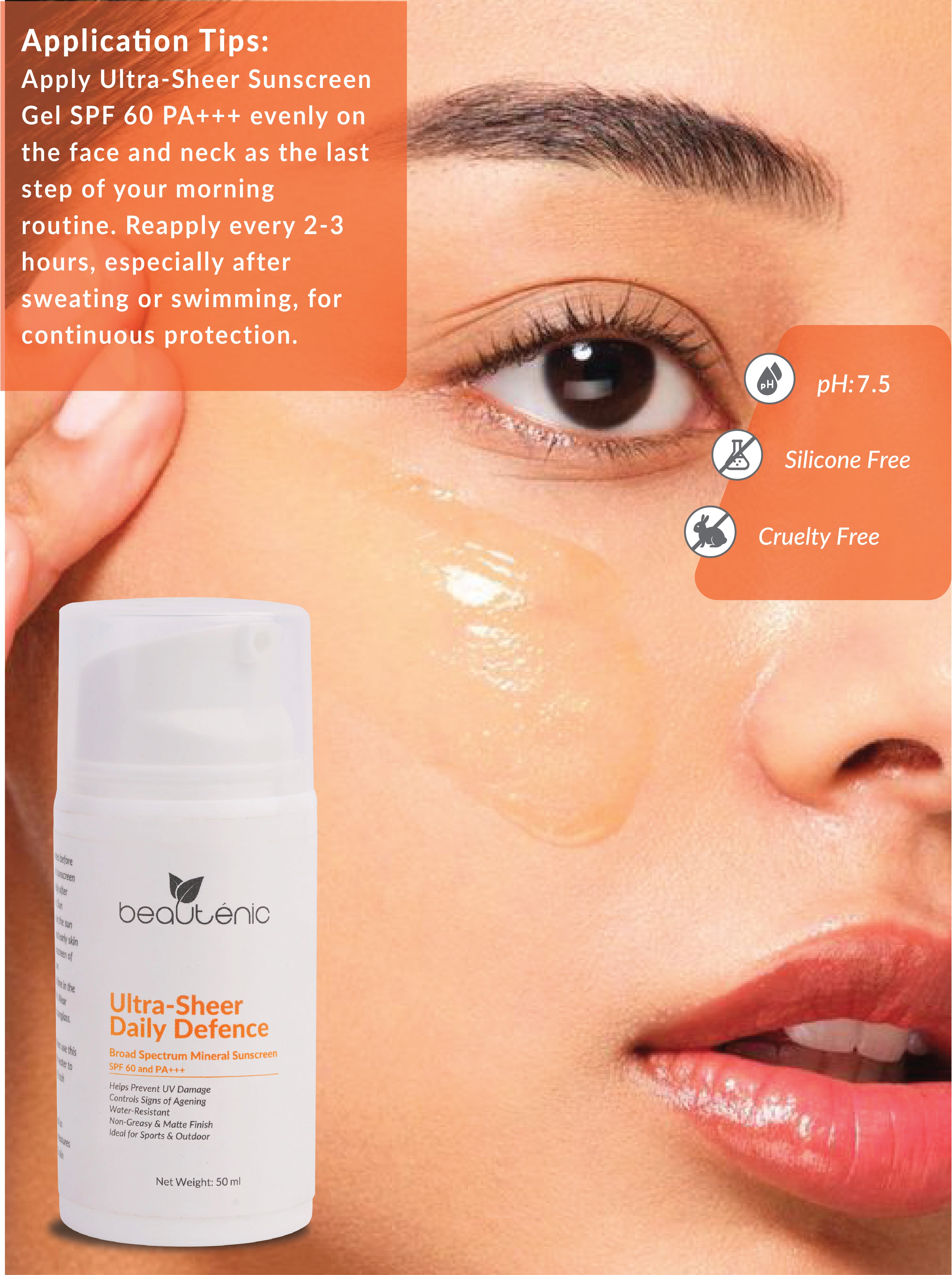 Ultra Sheer Daily Defence Mineral Sunscreen SPF 60, PA+++