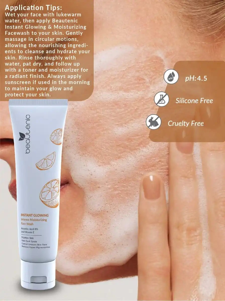Instant Glowing Facewash  (Vitamin C and E)