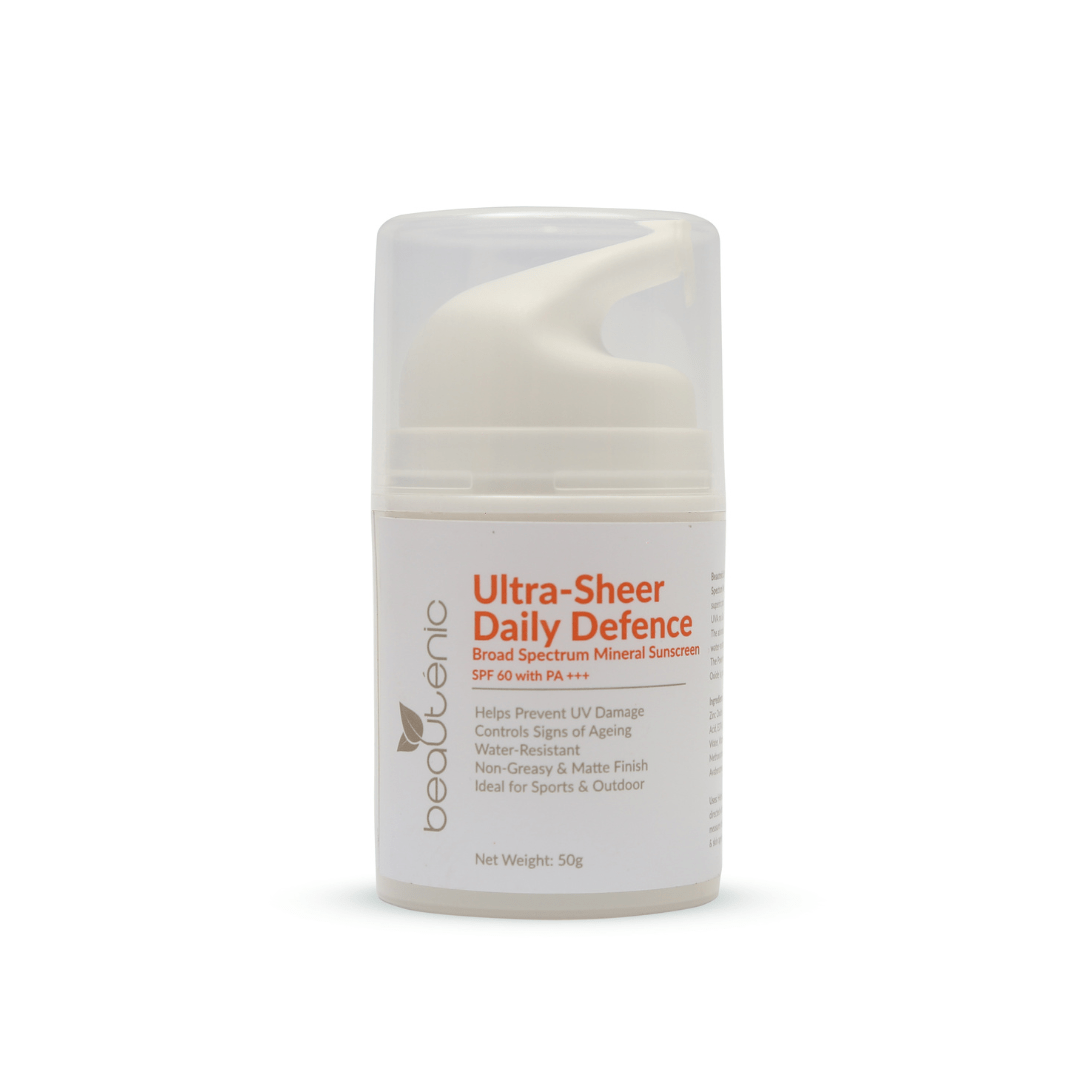 Ultra Sheer Daily Defence Mineral Sunscreen SPF 60, PA+++- Beautenic Skincare